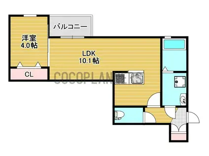 グレイスコート熊本学園大学東(1LDK/3階)の間取り写真