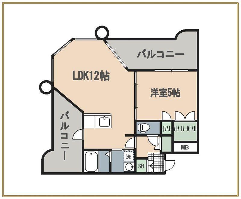 ロイヤルセンターBLD(1LDK/6階)の間取り写真