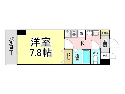 フレンドパーク富士見(1K/1階)の間取り写真