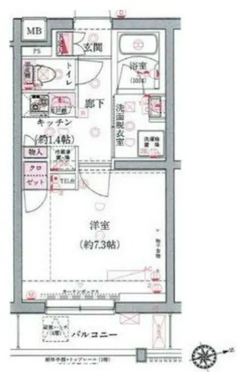 ジュイールパルフェ西新井 1階階 間取り