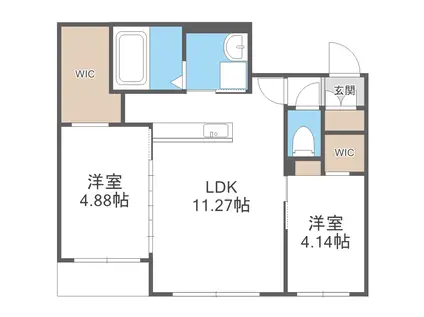 ラ・シュエットN6(2LDK/3階)の間取り写真