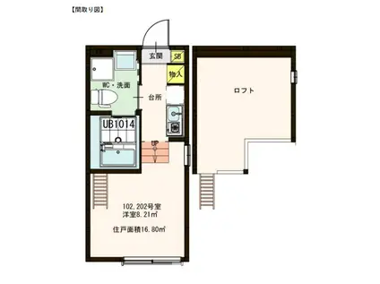 ディアコート梅島(1K/1階)の間取り写真