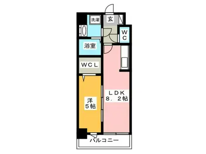 モダンパラッツォ博多SUR(1LDK/3階)の間取り写真