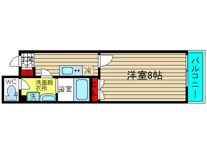 メリー住之江公園(1K/1階)の間取り写真