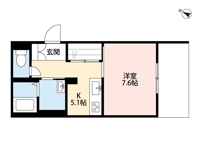 PARADISO本荘(1K/1階)の間取り写真
