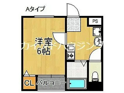 ヴィラ安立(1DK/2階)の間取り写真