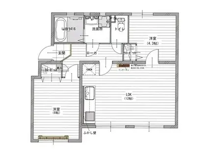 なるみグリーンコーポ(2LDK/3階)の間取り写真