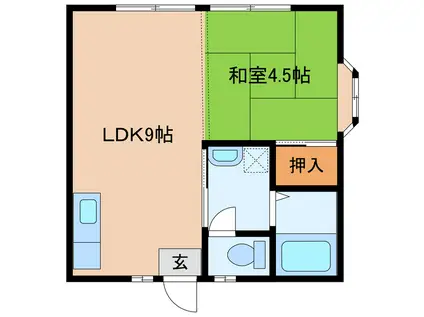 コーポラス中須(1LDK/2階)の間取り写真