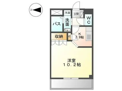 アルテリーベ(1K/2階)の間取り写真