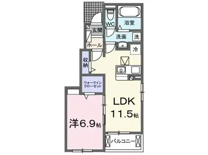 カノープス(1LDK/1階)の間取り写真