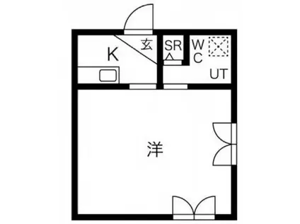フェリシテ大田区中央(1K/1階)の間取り写真