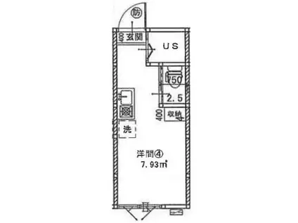 アーバンプレイス神楽坂Ⅱ(ワンルーム/1階)の間取り写真