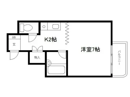 シャトープティー(1K/5階)の間取り写真