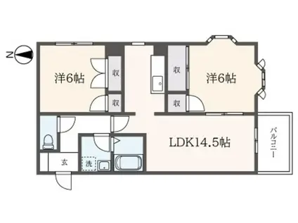 プレパルク(2LDK/3階)の間取り写真