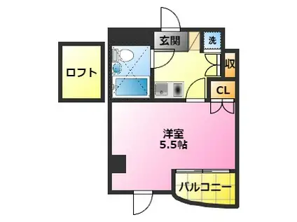 ジョイフル元住吉(1K/4階)の間取り写真