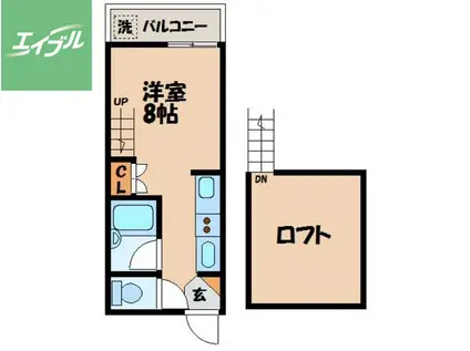 リベラ壱番館(ワンルーム/2階)の間取り写真