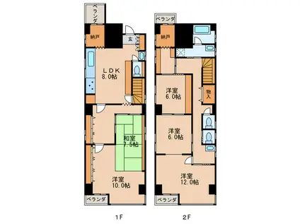 ウインズ久屋大通(5LDK/2階)の間取り写真