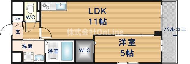 VITA荒本(1LDK/10階)の間取り写真
