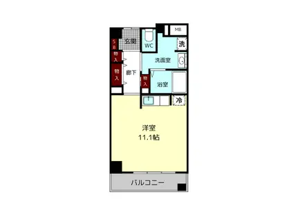 ベルアンジュ奈良(1K/2階)の間取り写真