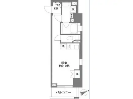コスモグラシア清澄白河(ワンルーム/4階)の間取り写真
