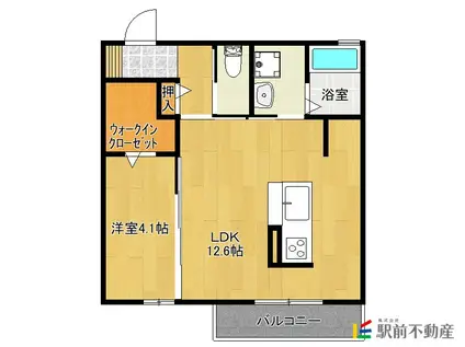 トレゾールブラン(1LDK/3階)の間取り写真