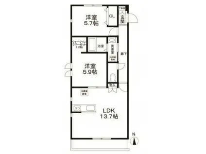 フルハウス舎人(2LDK/3階)の間取り写真