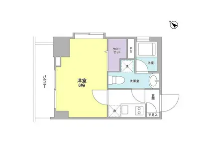 リバーレ月島(1K/3階)の間取り写真