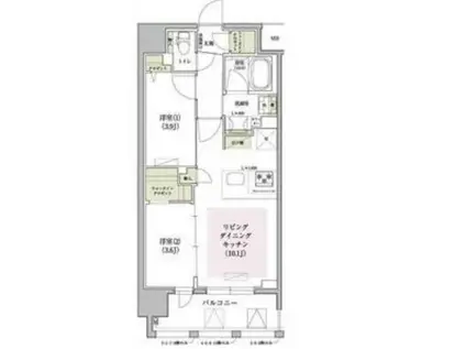 アーバネックス大阪天満宮II(1DK/3階)の間取り写真