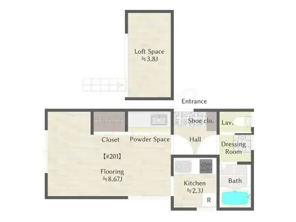 FONTINUE KICHIJOJI(1K/2階)の間取り写真