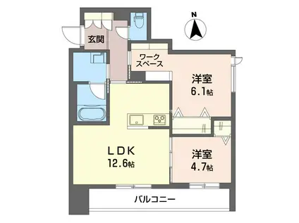 サラシャンティ(2LDK/2階)の間取り写真