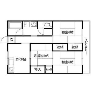 オリエンタルマンション(2LDK/6階)の間取り写真
