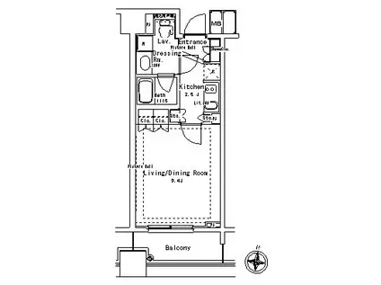 パークアクシス御茶ノ水ステージ(1K/10階)の間取り写真