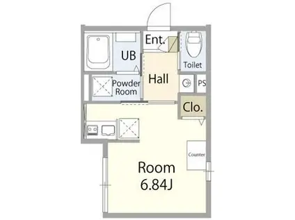 CHARMAINE東中野(ワンルーム/1階)の間取り写真