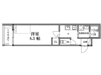 エスクード凪(1K/3階)の間取り写真