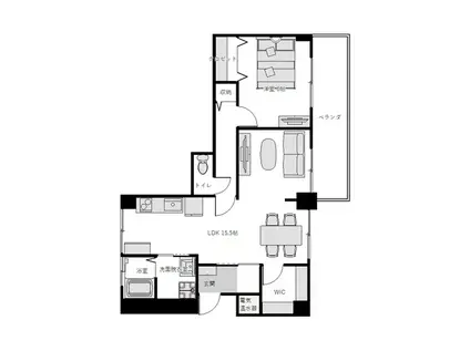 SUN BLOOM(1LDK/5階)の間取り写真