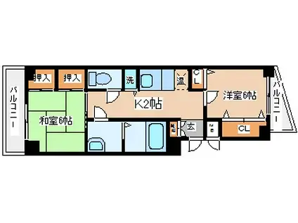 トシヤマンション(2K/5階)の間取り写真