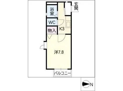 メゾンR&AVII(1K/2階)の間取り写真