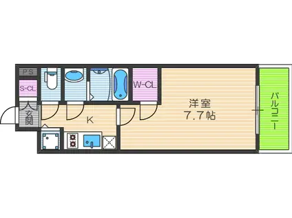 セオリー梅田ドムス(1K/5階)の間取り写真