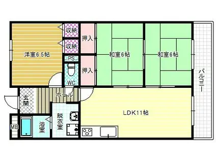 アルツール桃山台(3LDK/1階)の間取り写真