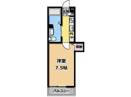 REDWINGI(1K/1階)の間取り写真