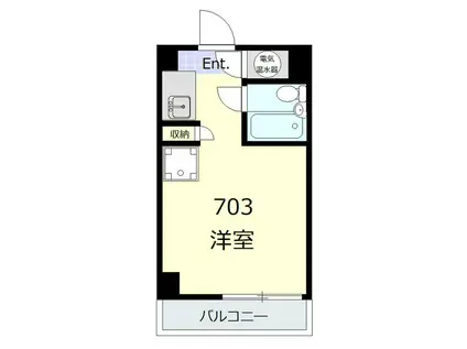 ヴェラハイツ日本橋(ワンルーム/7階)の間取り写真