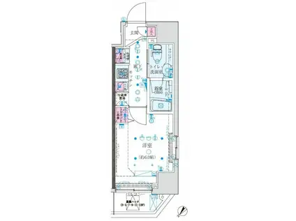 クレイシア巣鴨駅前(1K/3階)の間取り写真