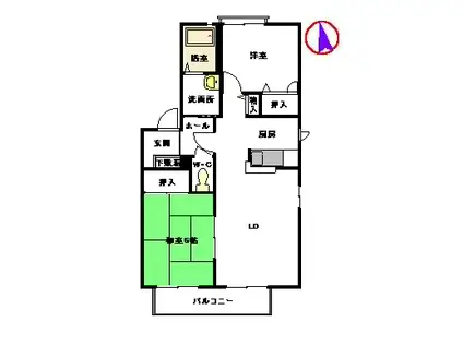 グラシューM  II(2LDK/2階)の間取り写真