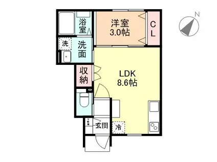 SOLANAII(1LDK/1階)の間取り写真