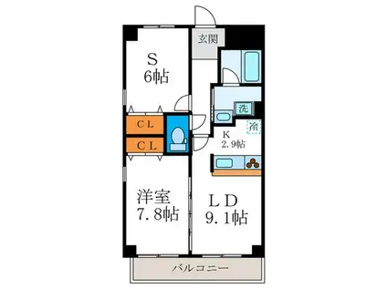 ベリエ茶五(1SLDK/5階)の間取り写真