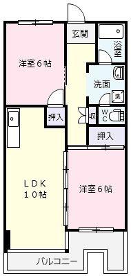 岐陽コーポレーション(2LDK/4階)の間取り写真