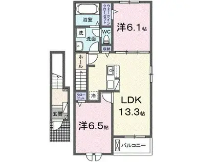 メゾンM・K 26(2LDK/2階)の間取り写真
