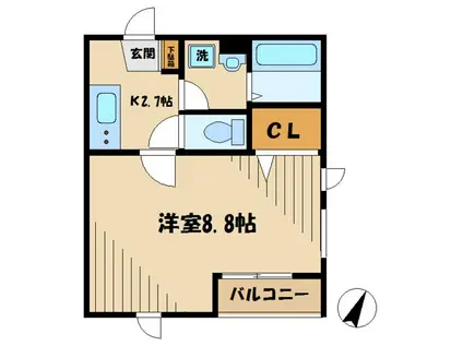 メゾン・リヴ・クレールII(1K/1階)の間取り写真