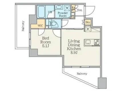 クレストコート中板橋(1LDK/3階)の間取り写真