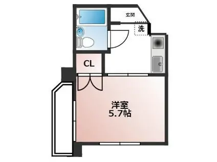 ハイタウン梅屋敷(1K/3階)の間取り写真